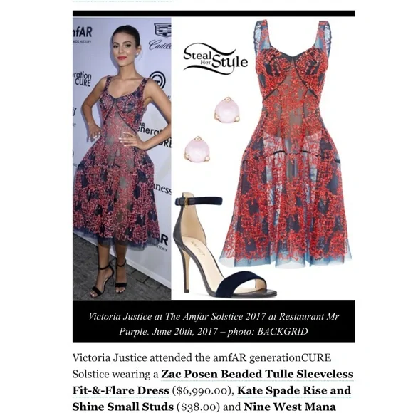 ZAC POSEN***CORAL Beaded Fit n'FLARE Evening Dress**US 4,8**$6,990